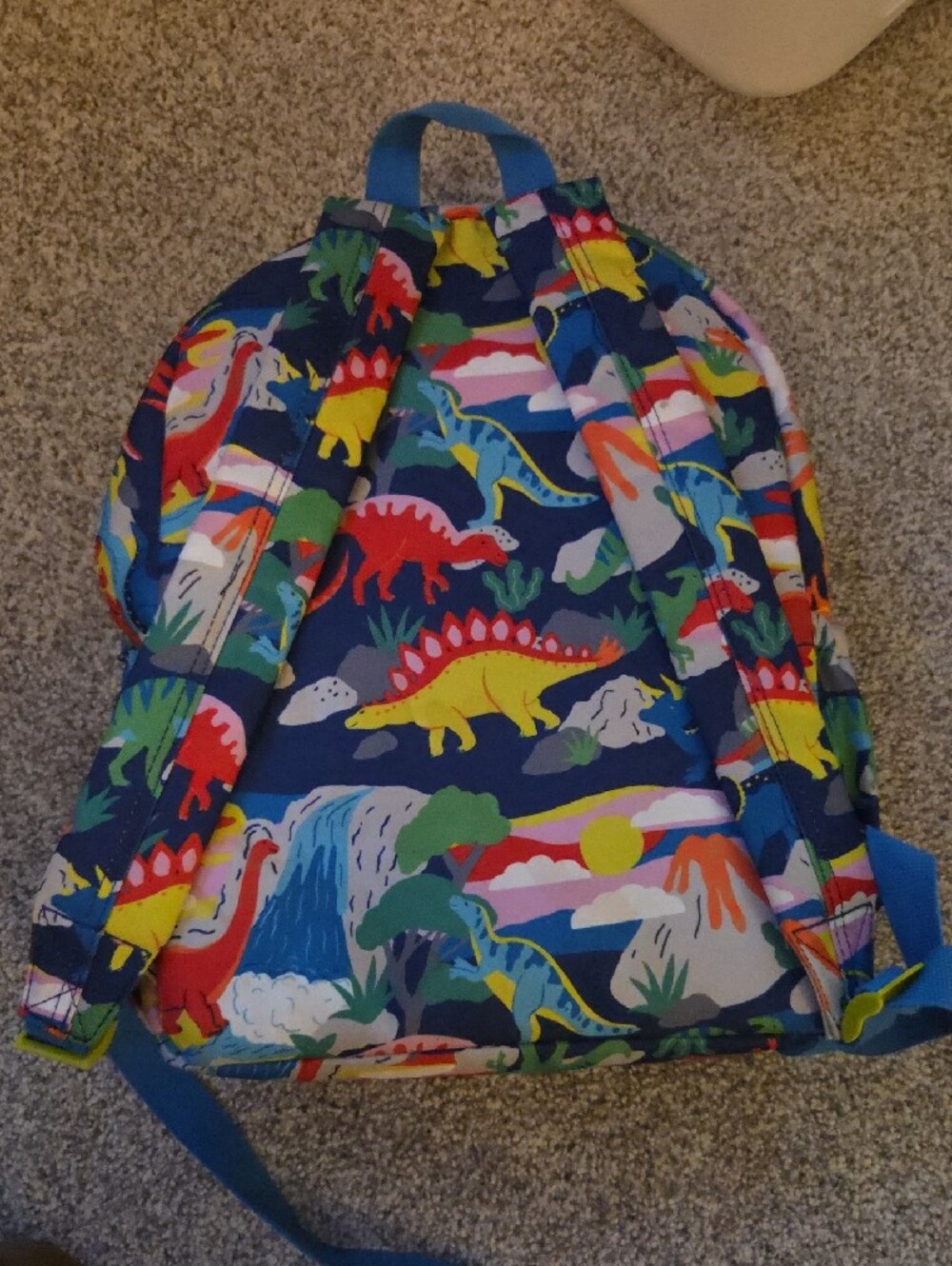 Boden Multicolor Dinosaur Backpack in Blue - Picture 3 of 3